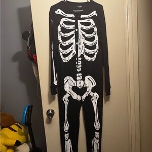 Old Navy Black and White Skeleton Jumpsuit